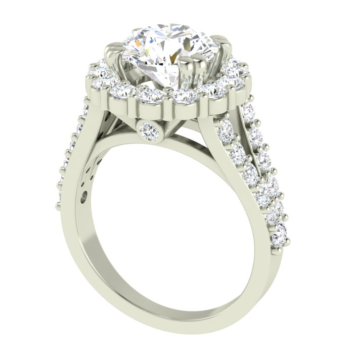 cilinder twaalf galerij 14K WHITE GOLD SHARED PRONG 16MM ROUND HALO SPLIT SHANK ENGAGEMENT RING |  Genovese Jewelers | St. Louis, MO