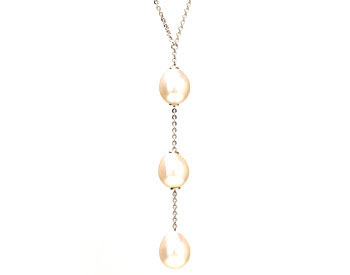 14K WHITE GOLD FRESH WATER PEARL DROP DESIGN NECKLACE 