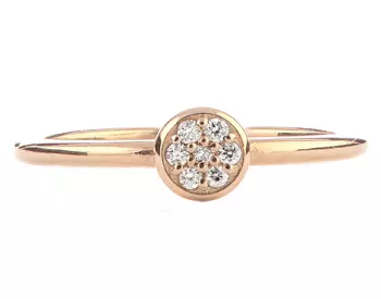 14K ROSE GOLD ROUND TOP PAVE DIAMOND STACK BAND 