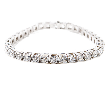 14K WHITE GOLD ROUND DIAMOND TENNIS BRACELET AT 5.00CTTW