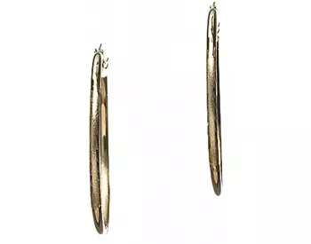 14K YELLOW GOLD DIAMOND CUT HOOP EARRINGS