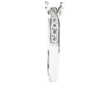14K WHITE GOLD CATHEDRAL SEMI MOUNTING WITH ROUND CHANNEL SET DIAMONDS