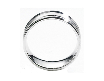 GENTLEMAN'S 14K WHITE GOLD SATIN MILLEGRAIN CENTER AND POLISHED EDGE BAND