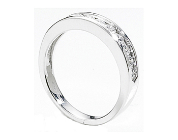 14K WHITE GOLD CHANNEL SET ROUND DIAMOND BAND 