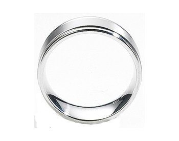 GENTLEMAN'S 14K WHITE GOLD 8MM SATIN CENTER AND POLISHED GROOVED EDGE BAND