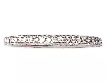 14K WHITE GOLD MILLEGRAIN AND PAVE DIAMOND BAND