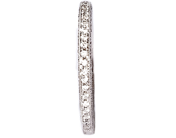 14K WHITE GOLD MILLEGRAIN AND PAVE DIAMOND BAND