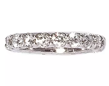 14K WHITE GOLD ROUND DIAMOND AND SHARED PRONG ETERNITY BAND 