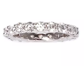 14K WHITE GOLD ROUND DIAMOND AND SHARED PRONG ETERNITY BAND 