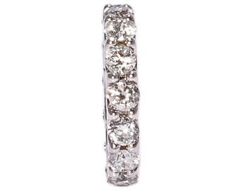 14K WHITE GOLD ROUND DIAMOND AND SHARED PRONG ETERNITY BAND 