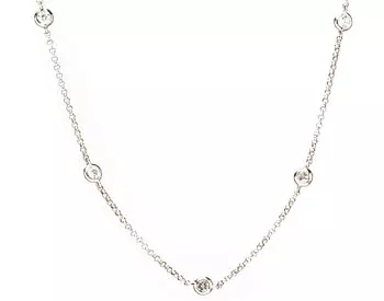 14K WHITE GOLD DIAMOND BY THE YARD STYLE DIAMOND NECKLACE