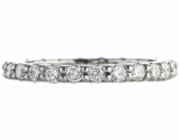 14K WHITE GOLD SHARED PRONG ROUND DIAMOND ETERNITY BAND