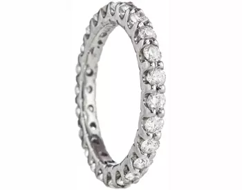 14K WHITE GOLD SHARED PRONG ROUND DIAMOND ETERNITY BAND