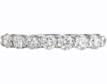 14K WHITE GOLD SHARED PRONG ROUND DIAMOND BAND 