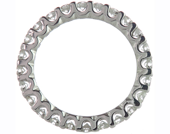 14K WHITE GOLD SHARED PRONG AND ROUND DIAMOND ETERNITY BAND 