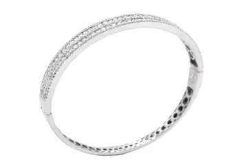 18K WHITE GOLD 5-ROW CHANNEL AND BEADSET DIAMOND BANGLE