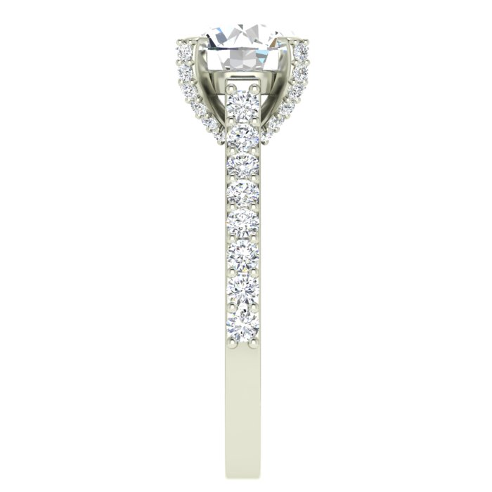 14K WHITE GOLD CATHEDRAL SEMI-MOUNTING DIAMOND RING