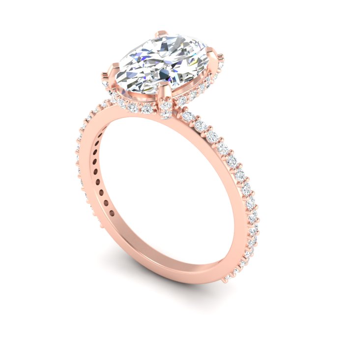 14K ROSE GOLD OVAL HEAD ENGAGEMENT RING