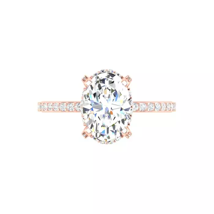14K ROSE GOLD OVAL HEAD ENGAGEMENT RING