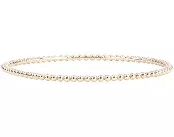 14K WHITE GOLD ROUND BEADED BANGLE 