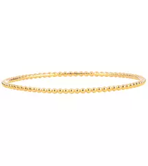 14K YELLOW GOLD ROUND BEADED BANGLE 