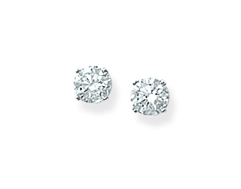 14K WHITE GOLD 1.00CTTW ROUND DIAMOND SOLITAIRE EARRINGS