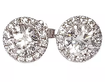 14K WHITE GOLD 2.30CTTW ROUND DIAMOND AND MARTINI MOUNTING SOLITAIRE EARRINGS