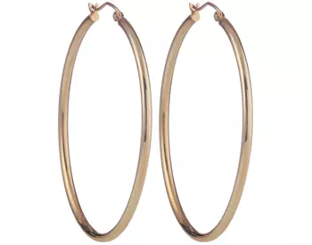 14K ROSE GOLD TUBE HOOP EARRINGS