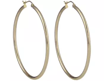 14K YELLOW GOLD ROUND TUBE HOOP EARRINGS