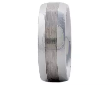GENTLEMAN'S 8MM BRUSHED CENTER AND POLISHED EDGE TUNGSTEN BAND