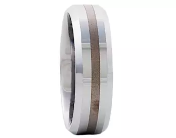 GENTLEMAN'S 7MM BEVELED EDGE AND SATIN LINE CENTER TUNGSTEN BAND