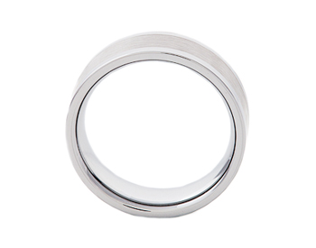 GENTLEMAN'S 8MM BRUSHED CENTER AND POLISHED EDGE TUNGSTEN BAND