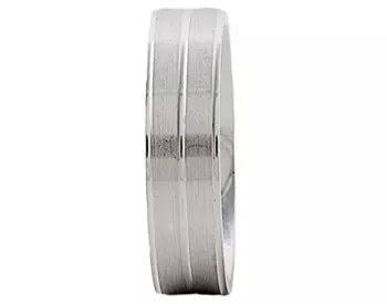 GENTLEMAN'S 14K WHITE GOLD 6MM TRIPLE LINE BAND