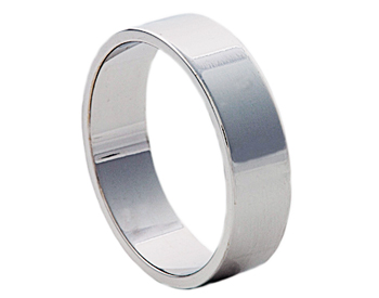 GENTLEMAN'S 14K WHITE GOLD POLISHED 6MM FLAT BAND