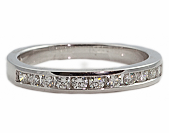 14K WHITE GOLD CHANNEL SET ROUND DIAMOND BAND