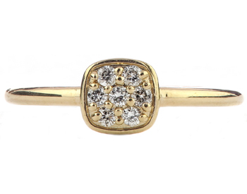 14K YELLOW GOLD CUSHION TOP PAVE DIAMOND STACK BAND 