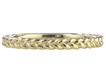 14K YELLOW GOLD BRAIDED STACK BAND
