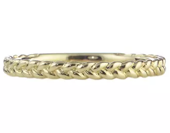 14K YELLOW GOLD BRAIDED STACK BAND