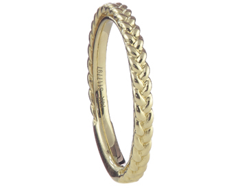 14K YELLOW GOLD BRAIDED STACK BAND