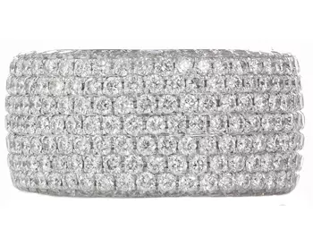 18K WHITE GOLD FLAT PAVE DIAMOND BAND