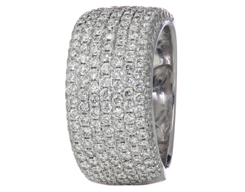 18K WHITE GOLD FLAT PAVE DIAMOND BAND