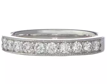 14K WHITE GOLD ROUND DIAMOND BAND