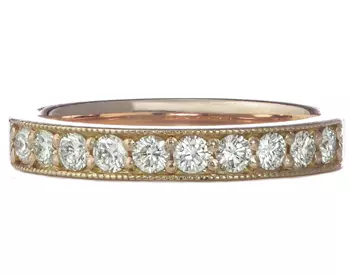 14K ROSE GOLD ROUND DIAMOND BAND