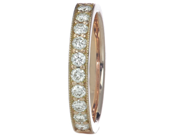 14K ROSE GOLD ROUND DIAMOND BAND